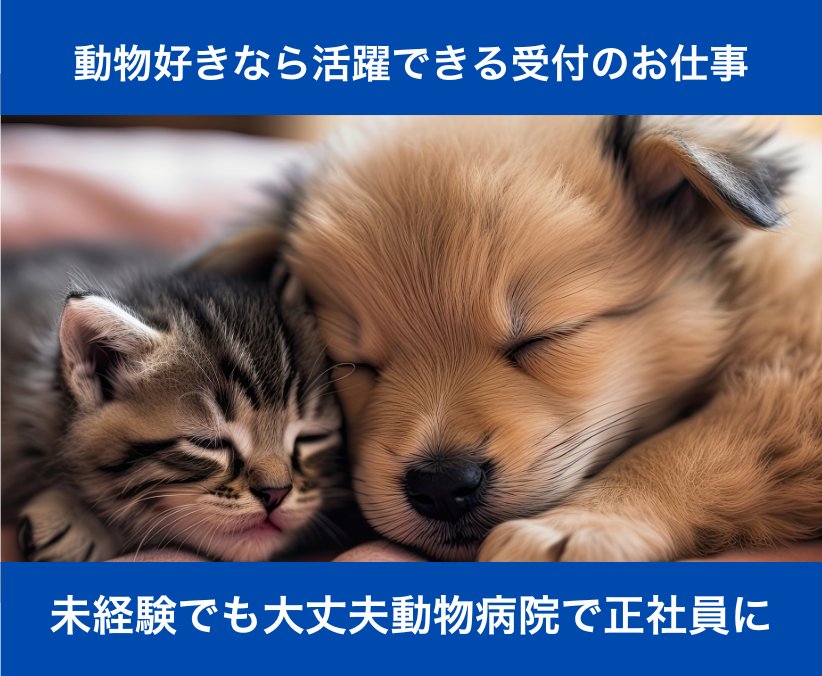 【動物病院受付】流山市｜動物好き・未経験歓迎