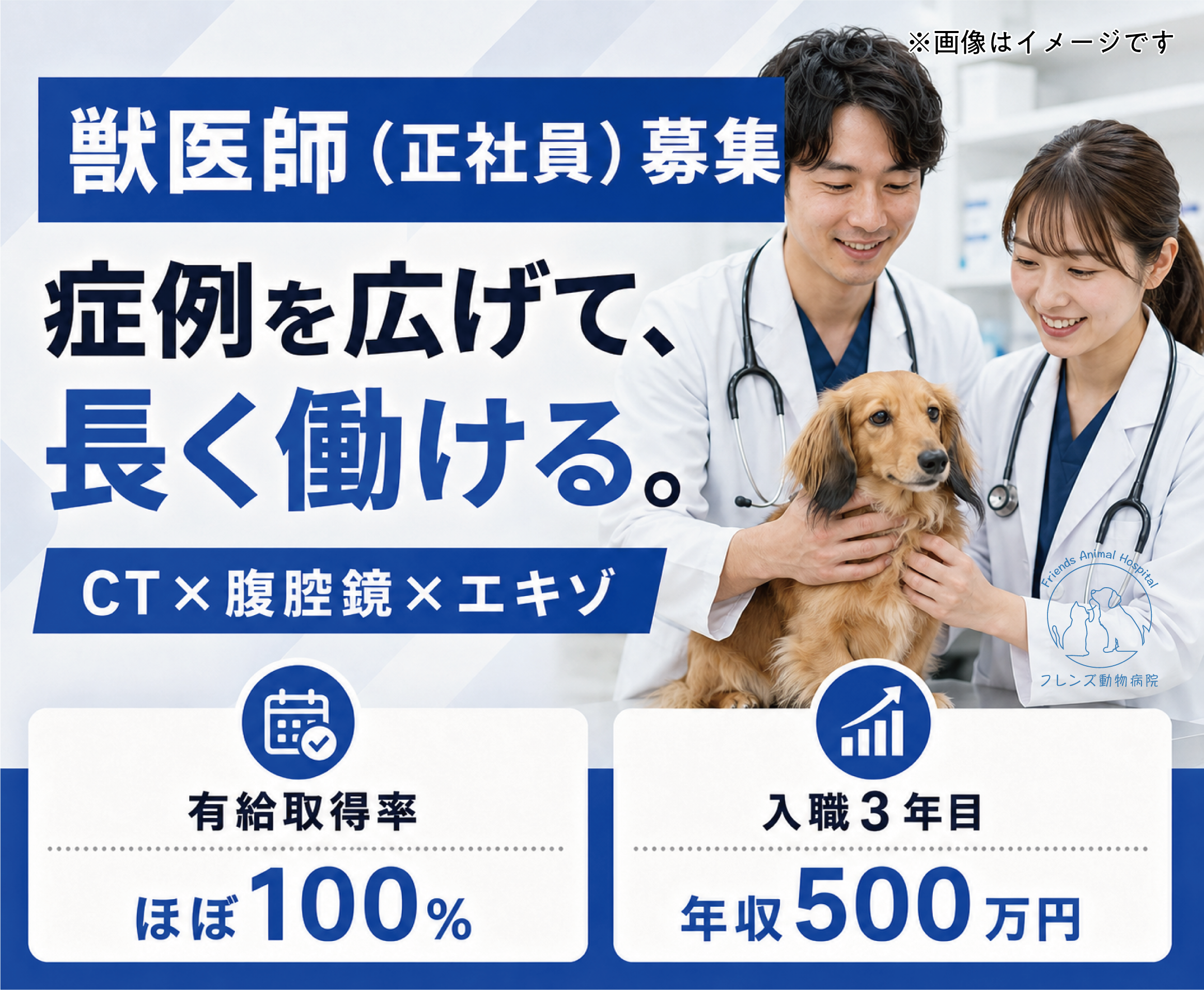 【高槻】獣医師｜CT・腹腔鏡完備｜充実の福利厚生｜昇給幅大◎