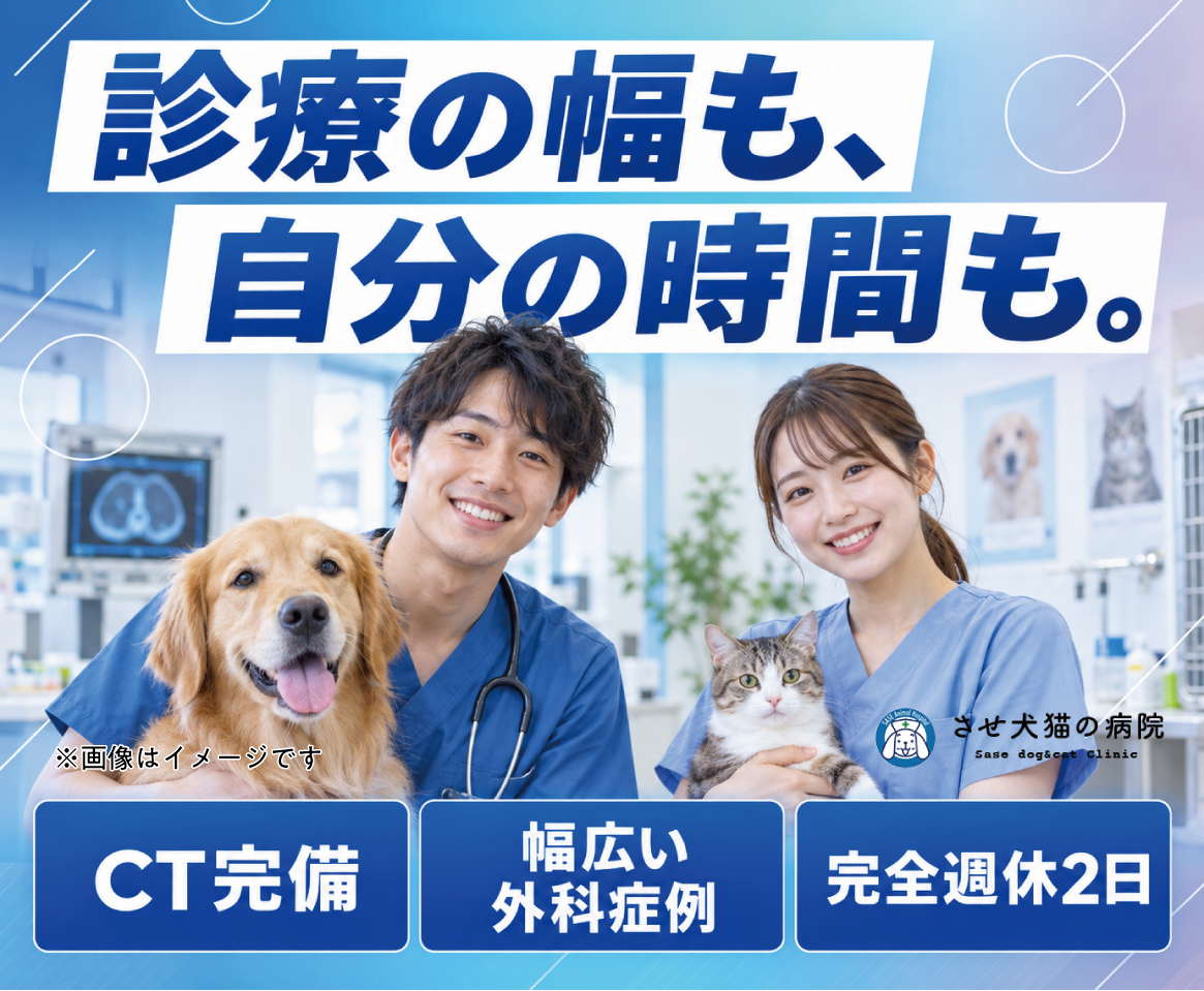獣医師｜CT完備の1.5次診療｜仕事WLB人間関係が充実