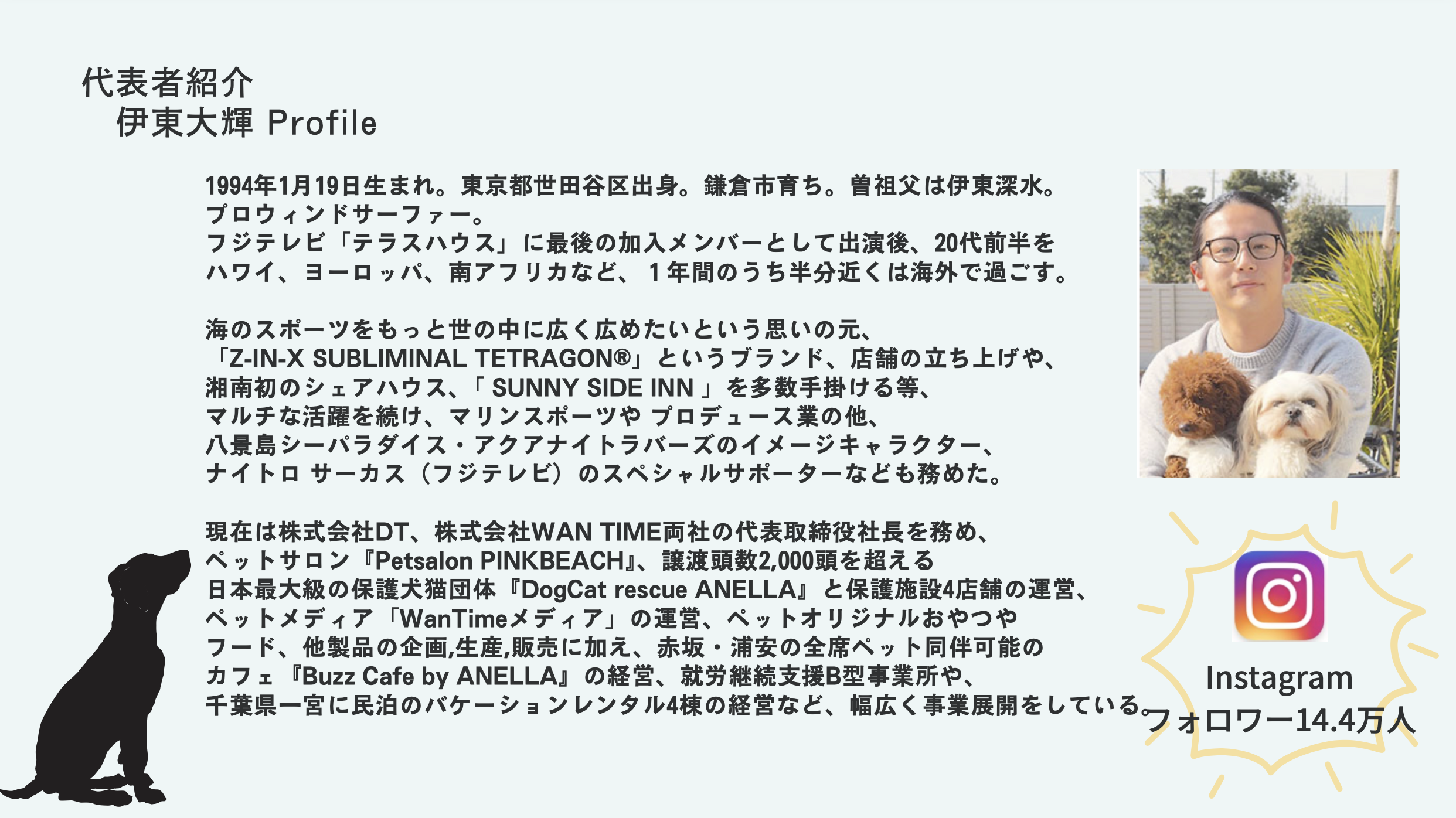 フジテレビ「テラスハウス」のメンバーだった伊東 大輝が経営するペットサロンです！