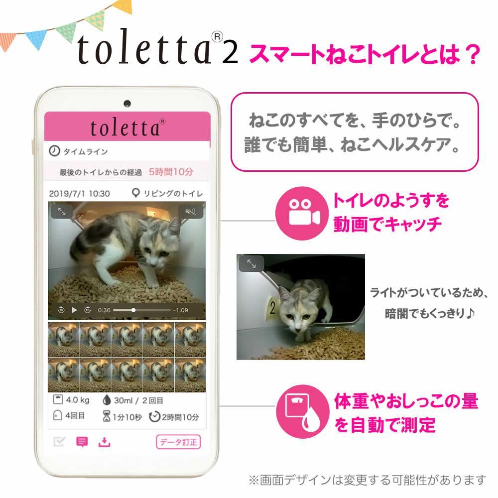 tolettaはアプリでねこちゃんの体調管理ができるIoTねこトイレです