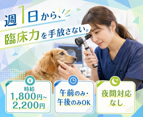 【戸田】非常勤獣医師｜子育て中のスタッフ多数！｜週1〜OK