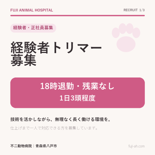 18時退勤・残業なし｜経験者トリマー募集