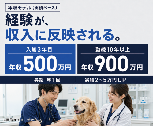 【高槻】獣医師｜CT・腹腔鏡完備｜充実の福利厚生｜昇給幅大◎