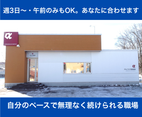 【動物看護師・助手】パート｜中標津｜未経験OK｜週3～